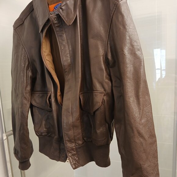 Vintage Cooper A2 Genuine Leather Bomber Flight Jacket - Picture 15 of 16